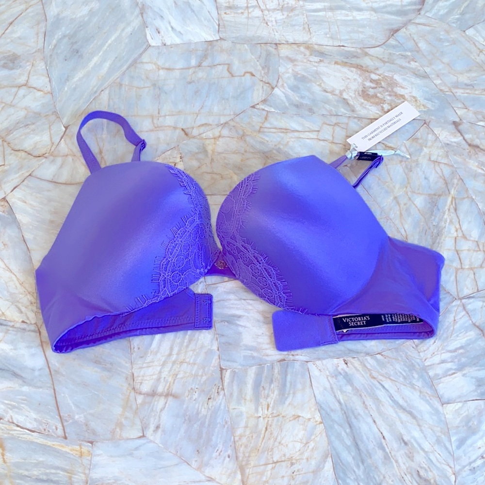 New 36C Victorias Secret So Obsessed Plunge Bra Lace Satin Push Up